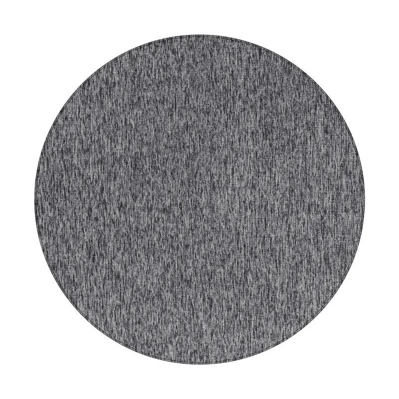 Nizza Rond Vloerkleed – Grijs – Laagpolig & Effen Design