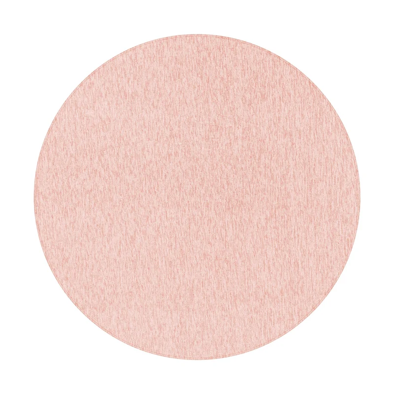 Nizza Rond Vloerkleed – Roze – Laagpolig & Effen Design