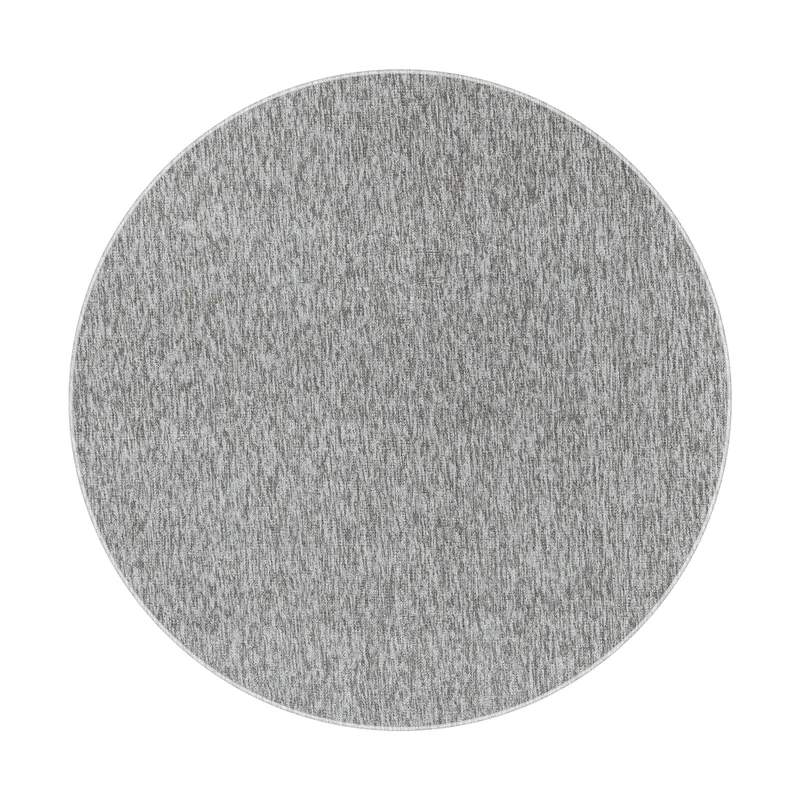 Nizza Rond Vloerkleed – Lichtgrijs – Laagpolig & Effen Design