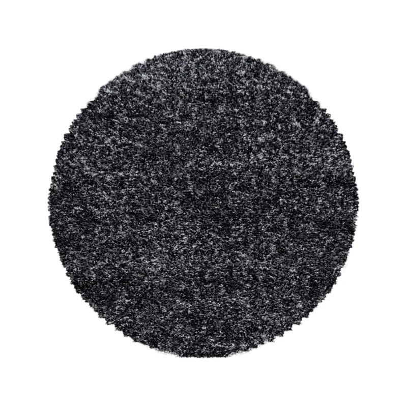 Enjoy Rond Shaggy – Hoogpolig Vloerkleed – 3D-effect – Gemêleerd Antraciet/Wit/Grijs