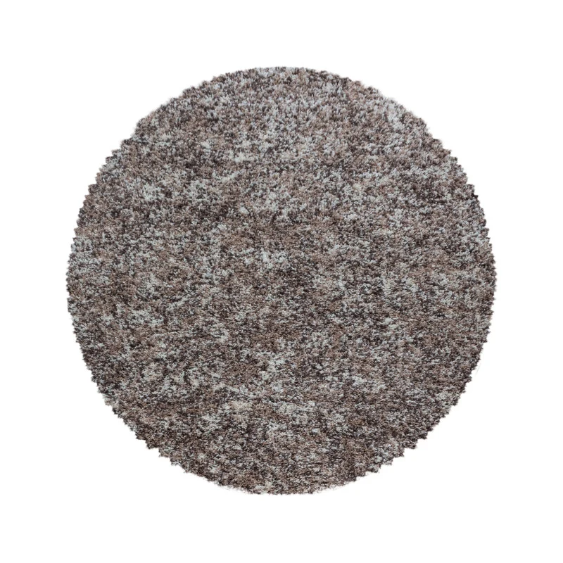 Enjoy RondShaggy – Hoogpolig Vloerkleed – 3D-effect – Gemêleerd Beige/Mocca/Crème
