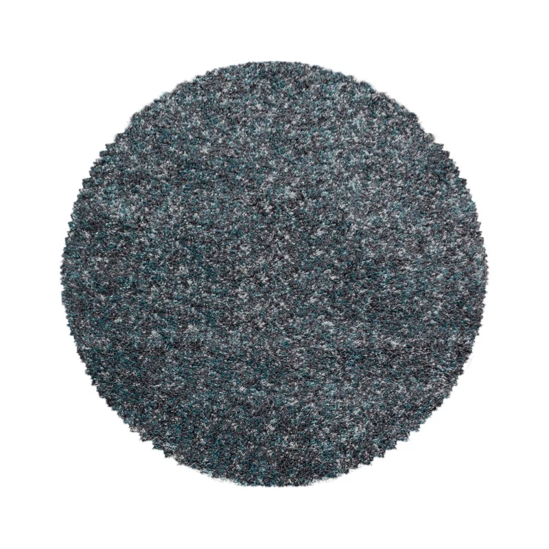 Enjoy Rond Shaggy – Hoogpolig Vloerkleed – 3D-effect – Gemêleerd Blauw/Grijs/Crème
