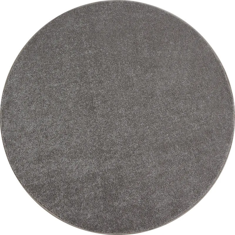 Ata Rond Vloerkleed – Beige – Laagpolig met Vilt Onderkant