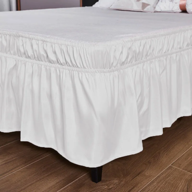 1 szt. falbaniaste spódnice łóżkowe z falbankami – dwuwarstwowe, 200 cm x 180/120 cm, materiał odporny na zagniecenia i blaknięcie