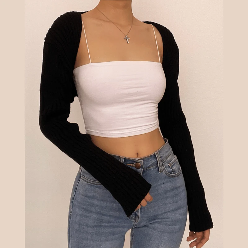 Going out long sleeve knitted shrug top-final-sale