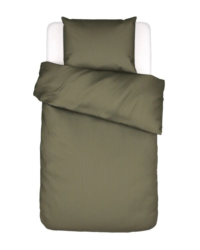 Essenza Coletta dekbedovertrek - Eenpersoons – 140x200/220 cm - Mosgroen