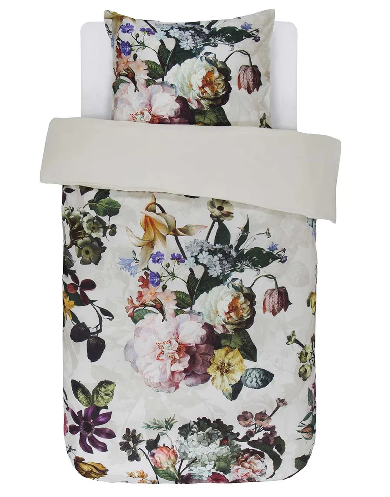 Essenza Fleur dekbedovertrek - Eenpersoons – 140x200/220 cm - Ecru