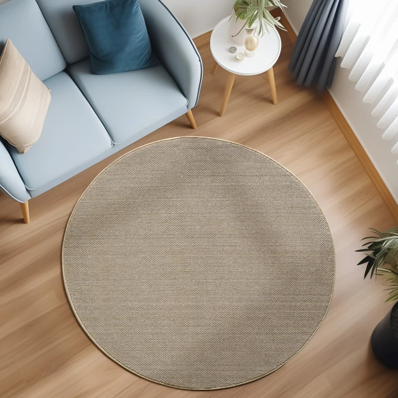Loom Vloerkleed Rond – Beige – Effen & Modern – Laagpolig Vloerkleed
