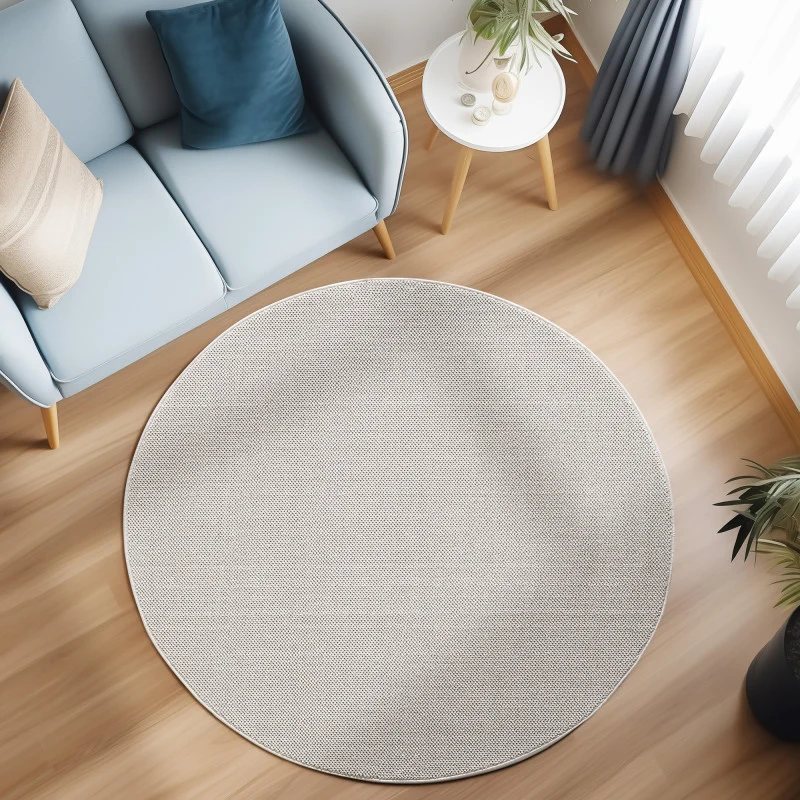 Loom Vloerkleed Rond – Crème – Effen & Modern – Laagpolig Vloerkleed