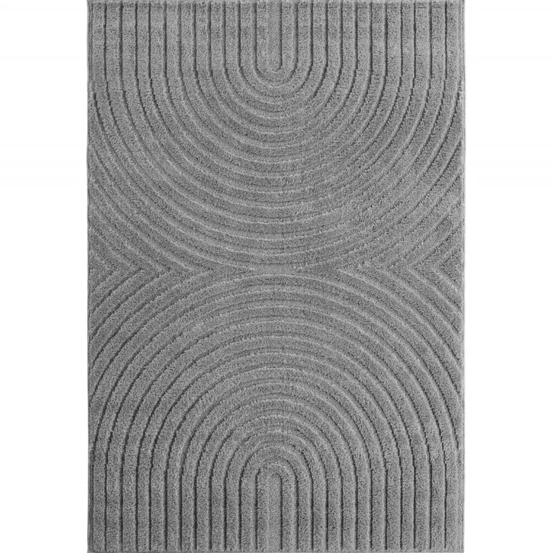 Art Vloerkleed – Japandi – Boogpatroon – Modern & Laagpolig – Grijs
