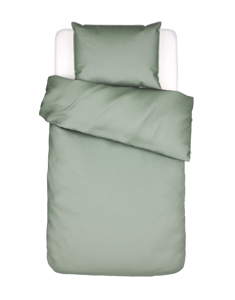 Essenza Minte dekbedovertrek - Eenpersoons – 140x200/220 cm - Dusty green
