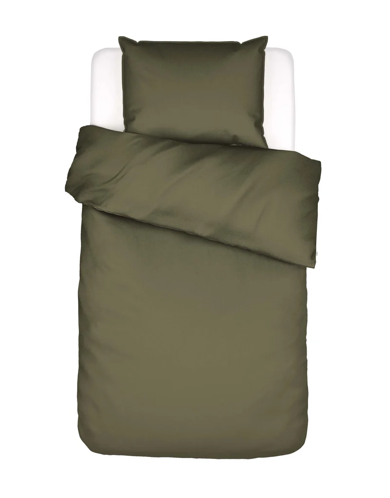 Essenza Minte dekbedovertrek - Eenpersoons – 140x200/220 cm - Mosgroen