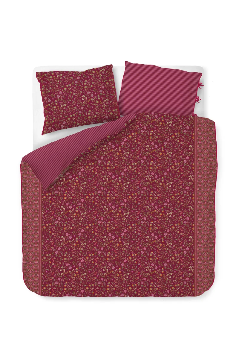 Pip Studio Dekbedovertrek Flora Bangalore - 240 x 200/220 cm - Donker roze