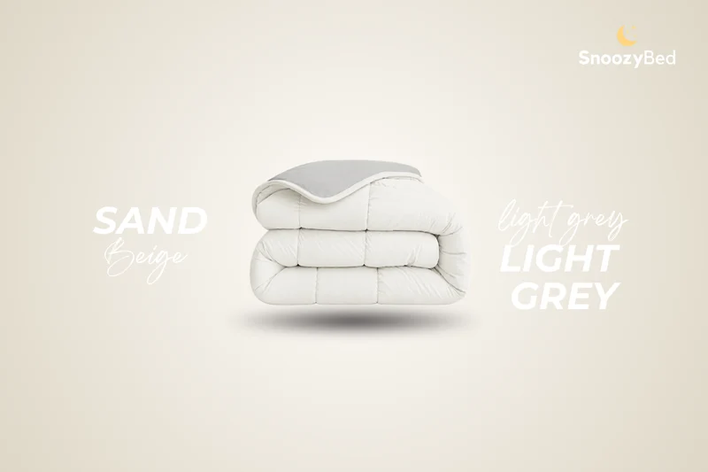 SnoozyBed - Dekbed zonder overtrek - Sand & Light Grey - 140x200cm