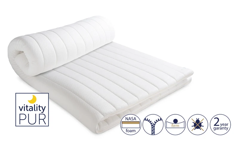 Vitality Pur - SleepFit Memory Foam Topper - Inclusief Hoofdkussen - 80x200cm