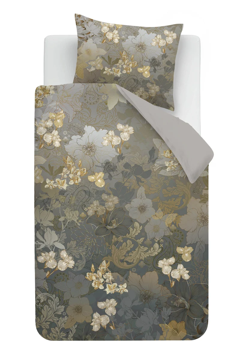 Kardol Dekbedovertrek Flornatus - 140 x 200/220 cm - Olive Green
