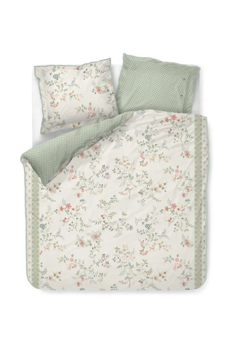 Pip Studio dekbedovertrek Kili Flower - 260x200/220 cm - wit