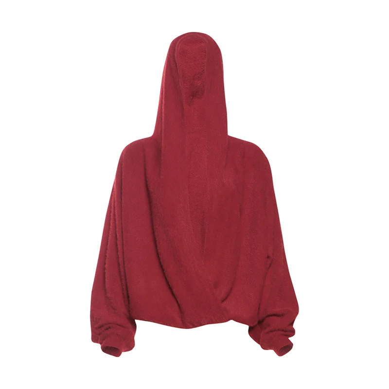 Cut out long sleeve hoodie top