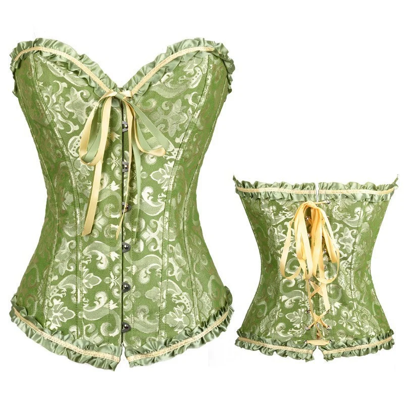 Corset lace up ruffle sweetheart top