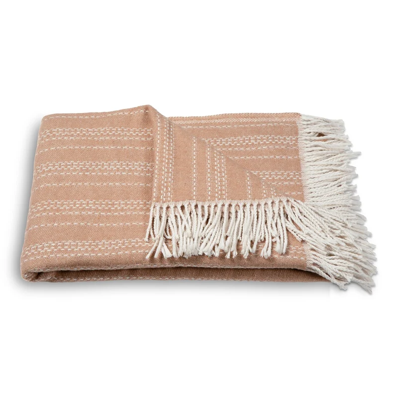 Atmooz plaid Ember - lichtbruin - 150 x 200 cm