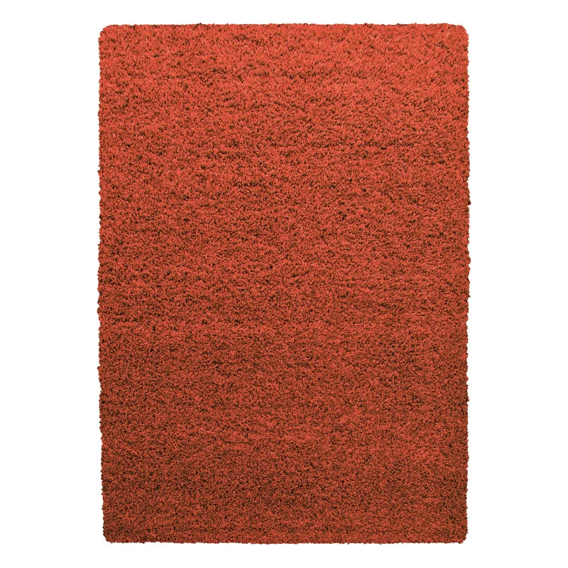 Mila Vloerkleed – Terra/Oranje – Hoogpolig & Effen