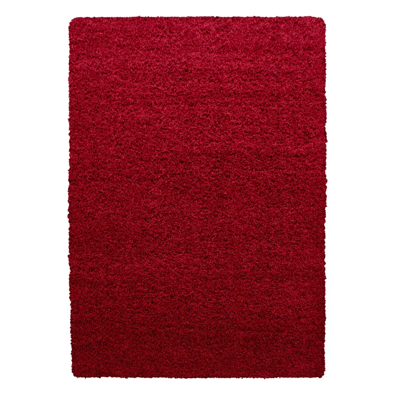 Mila Vloerkleed – Rood – Hoogpolig & Effen