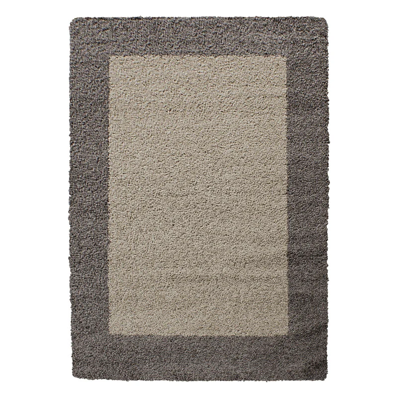 Mila Vloerkleed – Kader Taupe – Hoogpolig & Zacht