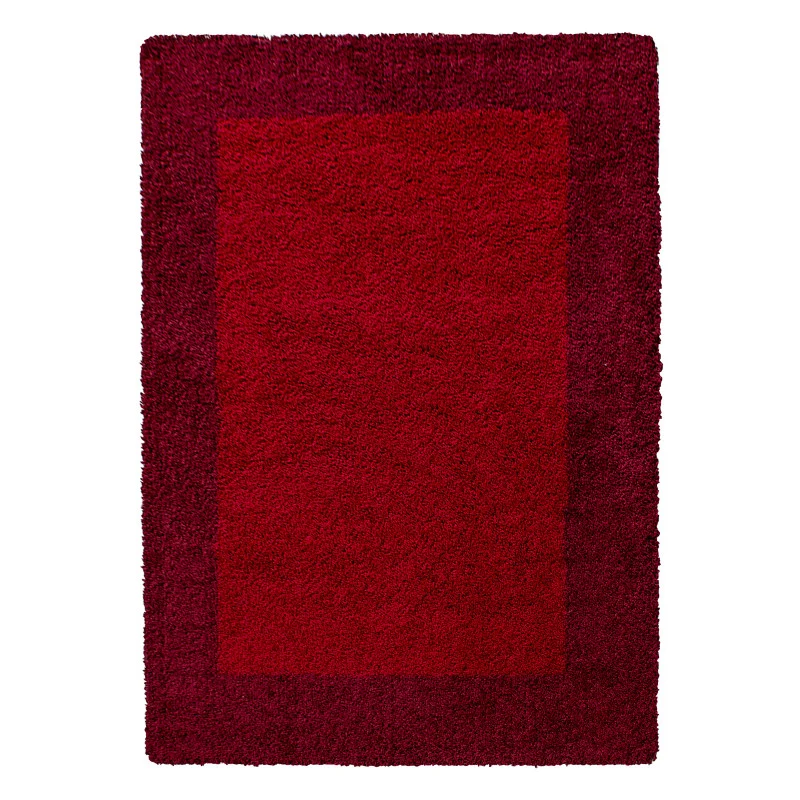 Mila Vloerkleed – Kader Rood – Hoogpolig & Zacht