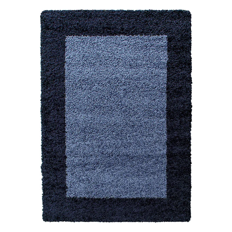 Mila Vloerkleed – Kader Navy – Hoogpolig & Zacht
