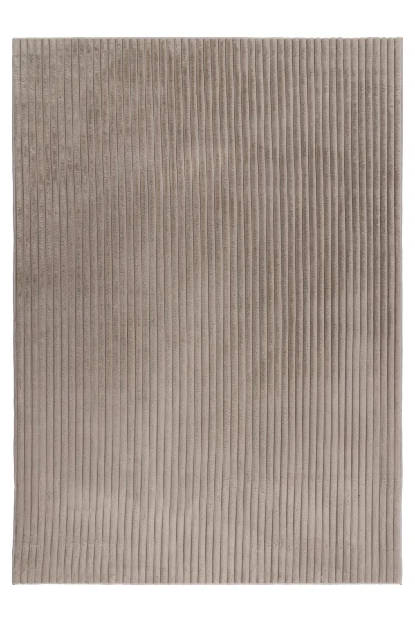 Hoogpolig vloerkleed Plush – taupe met zachte corduroy look