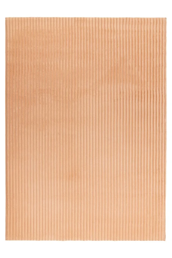 Hoogpolig vloerkleed Plush – peach met warme fluwelen rib