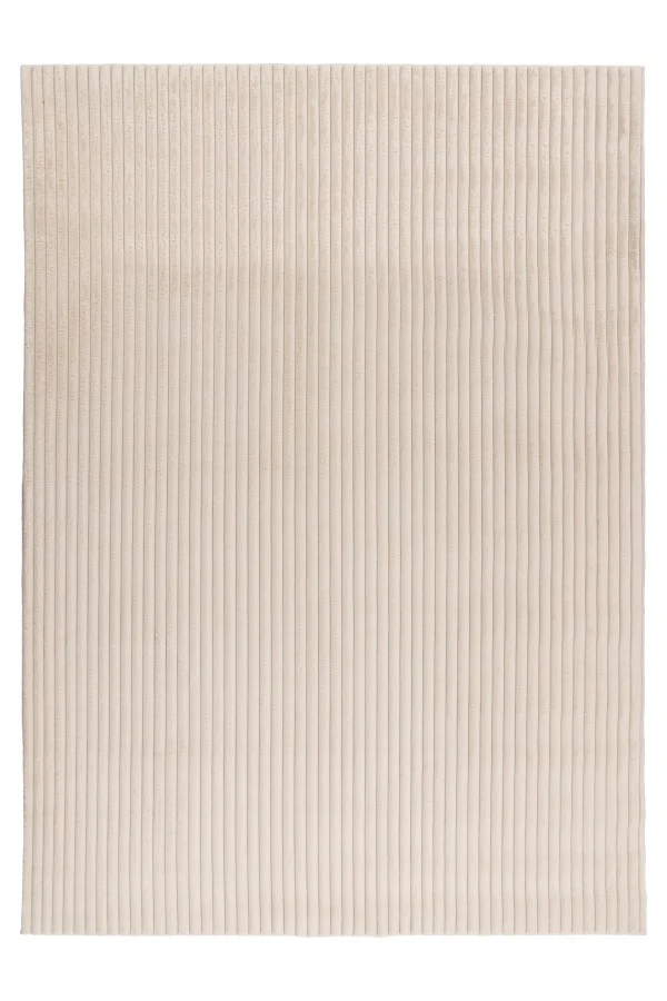 Hoogpolig vloerkleed Plush – beige met fluweelzachte ribstructuur