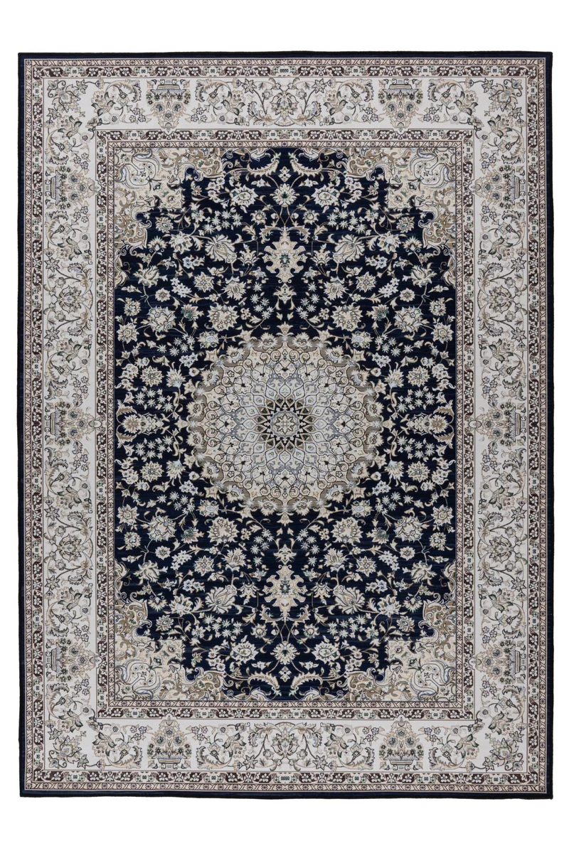 Dunya – Black oosterse stijl – Dun geweven vloerkleed