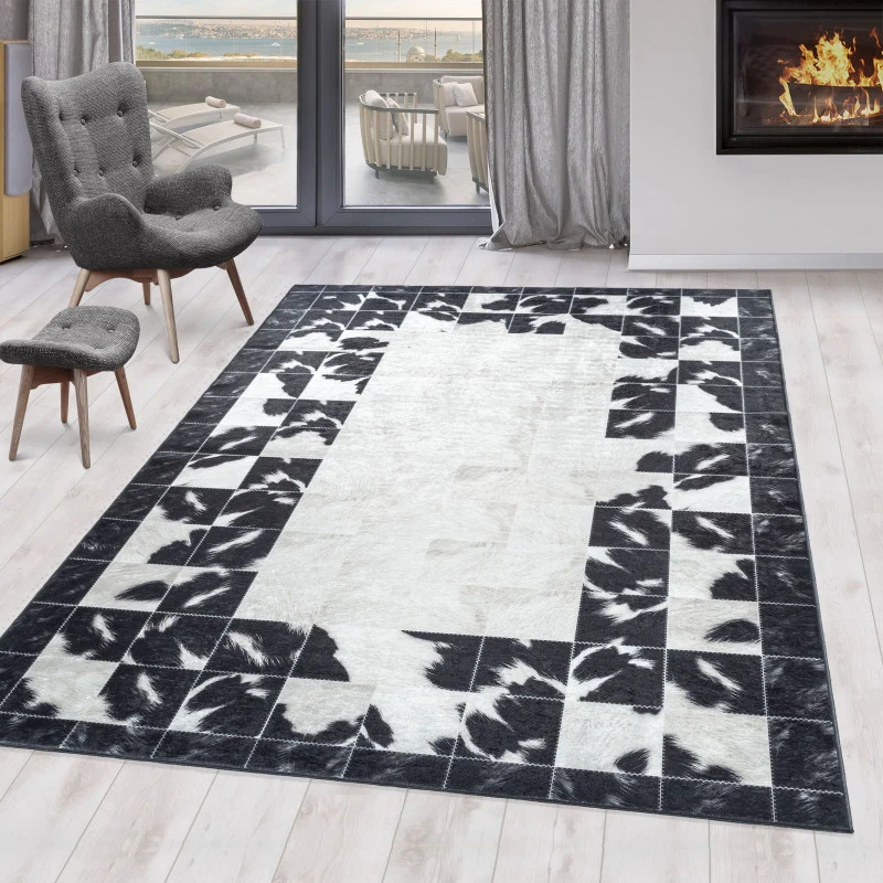 Fiesta Vloerkleed – Zwart/Wit – Wasbaar