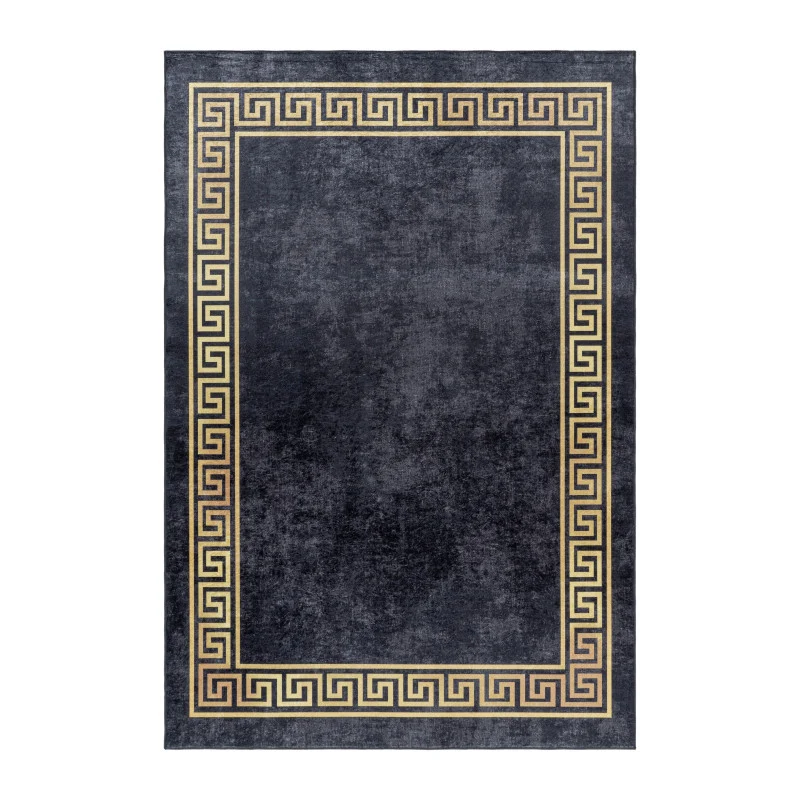 Fiesta Vloerkleed – Zwart/Goud – Wasbaar