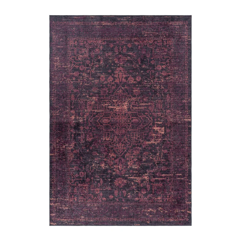 Fiesta Vloerkleed – Zwart/Rood – Wasbaar