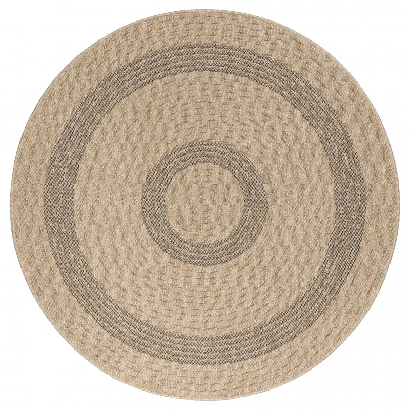 Vloerkleed Comilla – Zwart/Beige – Laagpolig & Modern – Voor Binnen & Buiten