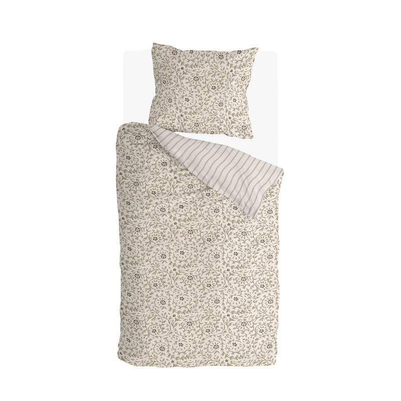 Walra - Dekbedovertrek Brush & Bloom - 140x220 cm - Zand