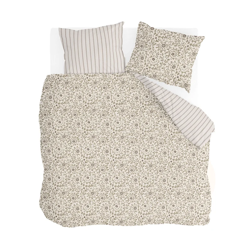 Walra - Dekbedovertrek Brush & Bloom - 200x220 cm - Zand