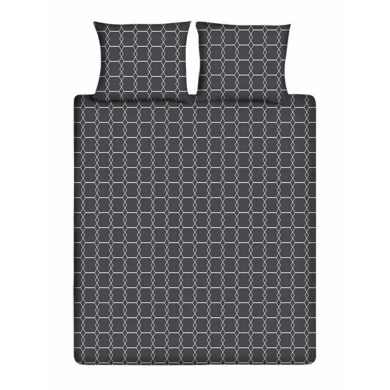 Katoenen Dekbedovertrek - Graphic Gray
