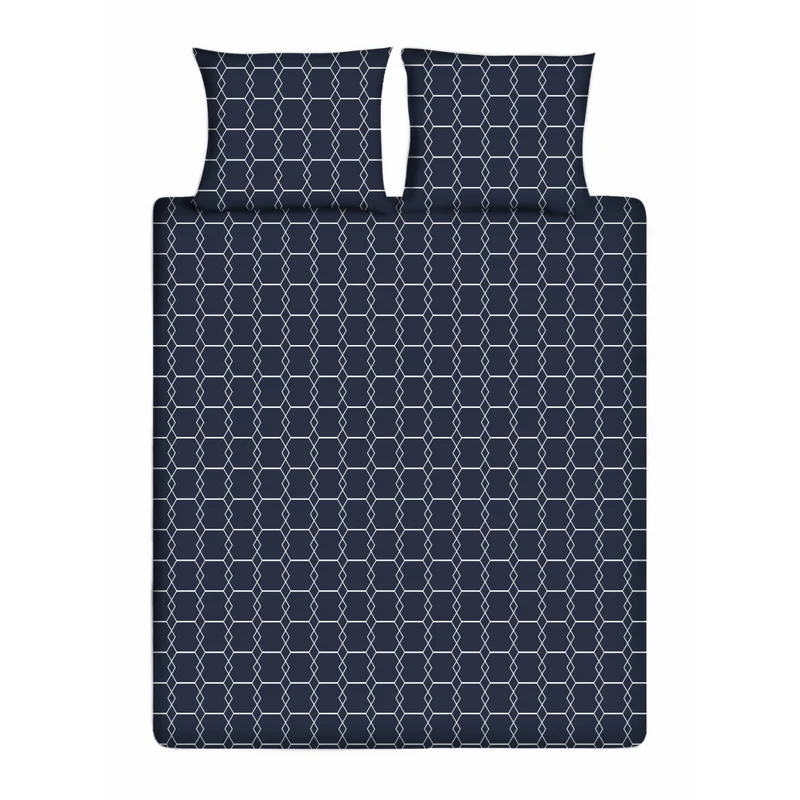 Katoenen Dekbedovertrek - Graphic Navy