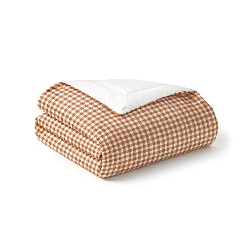 Walra - Dekbed zonder overtrek Cozy Check - 200x200 cm - Bruin / Off White