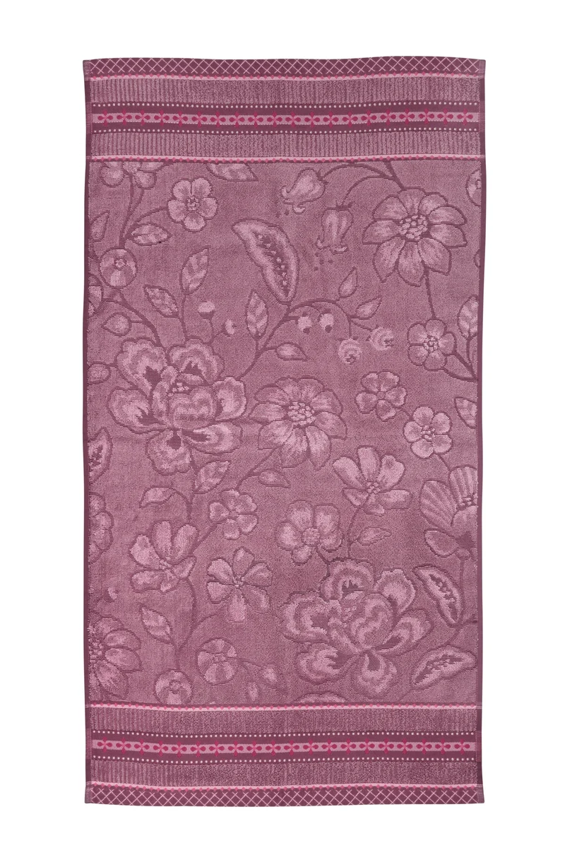 Pip Studio Handdoek Jasmin Jacquard - 55 x 100 cm - Licht roze