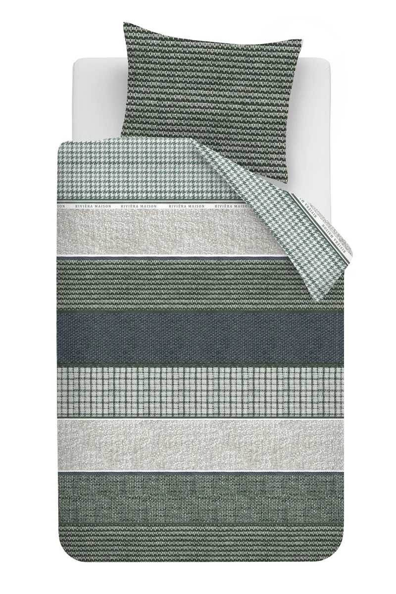 Rivièra Maison Dekbedovertrek Tailor - 140 x 200/220 cm - Blauw Groen