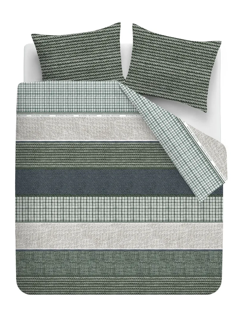 Rivièra Maison Dekbedovertrek Tailor - 260 x 200/220 cm - Blauw Groen