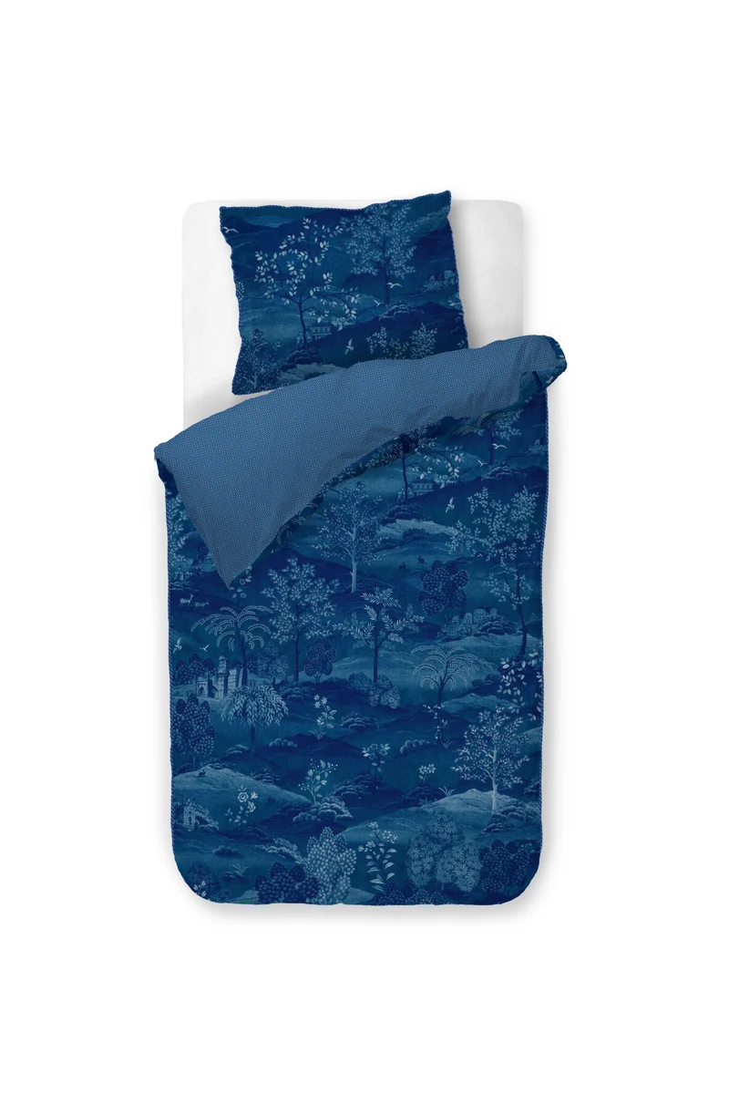 Pip Studio Dekbedovertrek Sundara Wood - 140 x 200/220 cm - Donkerblauw