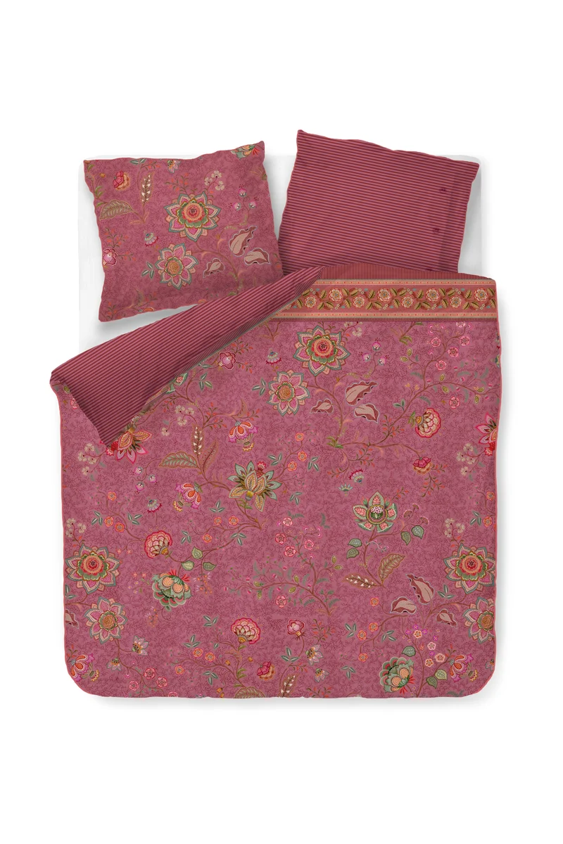 Pip Studio Dekbedovertrek Mumbai Evening - 240 x 200/220 cm - Donker roze