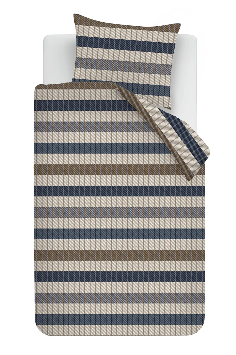 Beddinghouse Dekbedovertrek Bo - 140 x 200/220 cm - Blauw