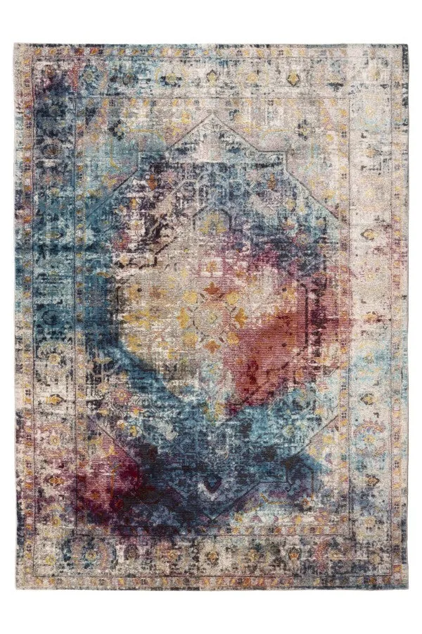 Picasso Heriz – Vintage – Laagpolig Vloerkleed – Multi / Blauw