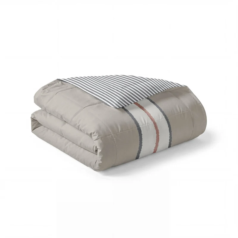 Byrklund - Dekbed zonder overtrek Lined Up - 140x200 cm - Zand / Antraciet